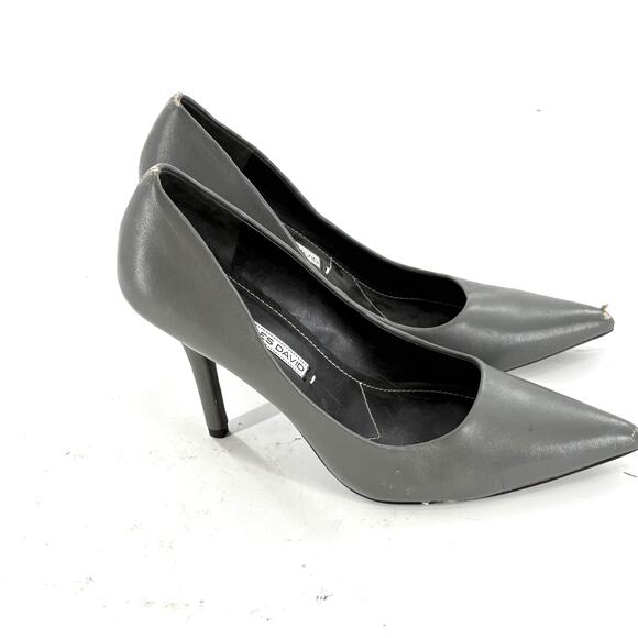 Charles David Leather Heels 7.5 Gray Pumps Academia Office Career Capsule - Picture 3 of 6